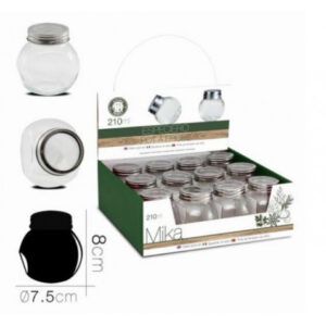 TARRO VIDRIO 2 POSICIONES 210ML TAPA ROSCA