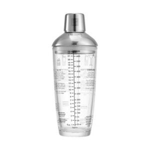 050€ COCTELERA VIDRIO 650ML CON TAPA DE ACERO MY BAR