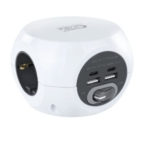BASE MULTIPLE 3 TOMAS + 4 USB NANOCABLE