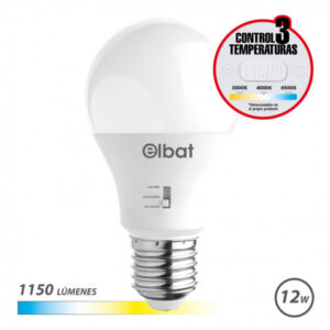 BOMBILLA LED A60 | 12W | 1150LM | E27 | LUZ CALIDA/BLANCA/FRIA | ELBAT