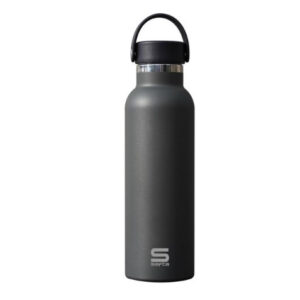 BOTELLA TERMO 600ML ACERO INOXIDABLE BASE SILICONA GRIS SAFTA