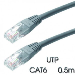 CABLE DE RED UTP CAT 6 0.5M GRIS CLARO CROMAD