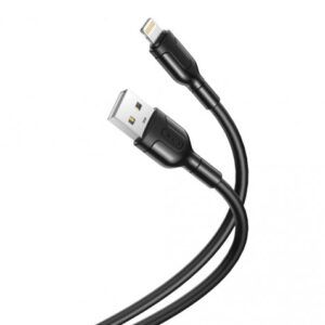 CABLE NB212 SILICONA USB - LIGHTNING | 2.1A | 1 MTR | NEGRO XO