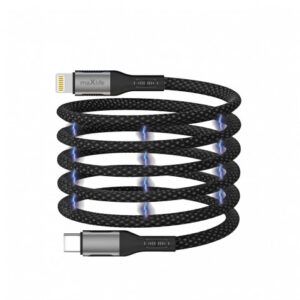 CABLE USB TIPO C A LIGHTNING 1 METRO 27W BLACK NYLON MAXLIFE