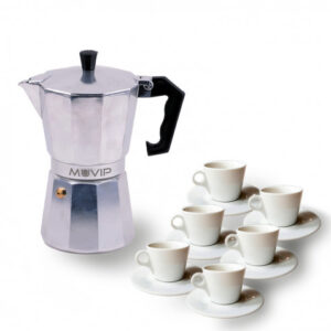 CAFETERA 6 TAZAS ALUMINIO ANTIADHERENTE MUVIP