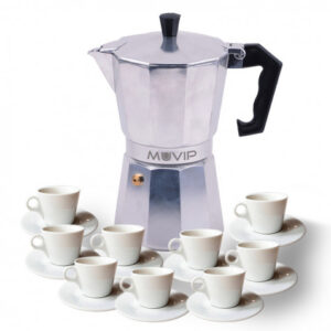 CAFETERA 9 TAZAS ALUMINIO ANTIADHERENTE MUVIP