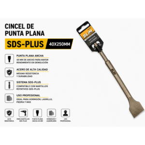 CINCEL DE PUNTA PLANA SDS-PLUS 40X250mm. BLIM