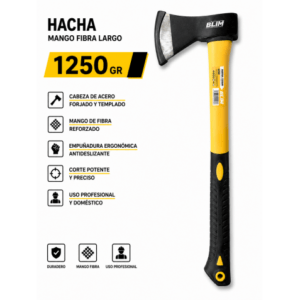 HACHA 1250GR MANGO FIBRA LARGO BLIM