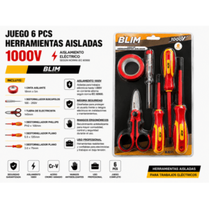 JUEGO 6 PCS HERRAMIENTAS AISLADAS 1000V. BLIM