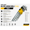 JUEGO LLAVES ALLEN LARGAS BOLA 9 PCS BLIM