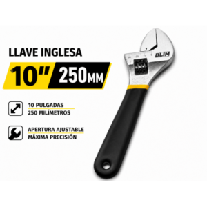 LLAVE INGLESA 10" 250MM CON MANGO RECUBIERTO BLIM