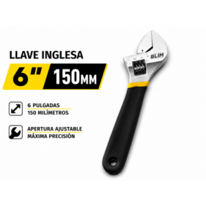 LLAVE INGLESA 6" 150MM CON MANGO RECUBIERTO BLIM