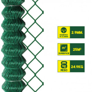 MALLA DE VALLADO PLASTIFICADA 60X60X2.9MM 1X25 METROS SUNGARDEN