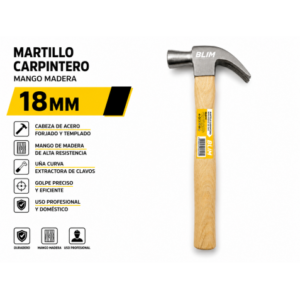 MARTILLO CARPINTERO 18MM MANGO MADERA BLIM