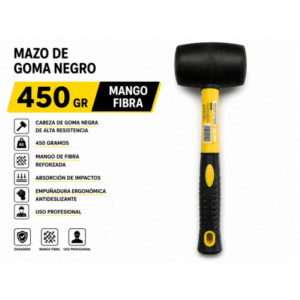 MAZO DE GOMA NEGRO 450GR. MANGO FIBRA BLIM