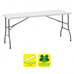 MESA DE RESINA PLEGABLE 152X70X74CM 3.5CM SUNGARDEN