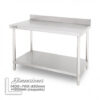 MESA DE TRABAJO ACERO INOXIDABLE 140X70X85CM CON RESPALDO CHEF PRO