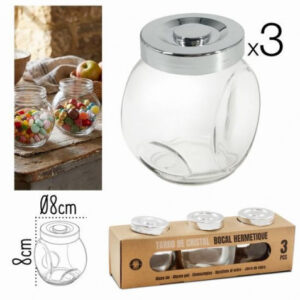 PACK 3 TARROS VIDRIO 2 POSICIONES 80X80MM TAPA ROSCA