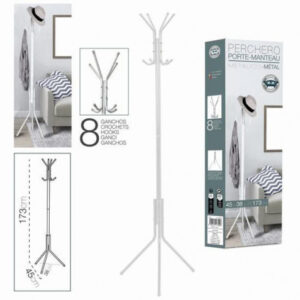 PERCHERO DE PIE METALICO BLANCO 45X38X173