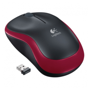 RATON OPTICO LOGITECH M185 WIRELESS ROJO