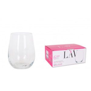SET 6 VASOS CRISTAL 360CC GAIA