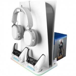 SOPORTE MULTIFUNCION RGB PARA PS5 MARS GAMING MPS5-B2 BLANCO